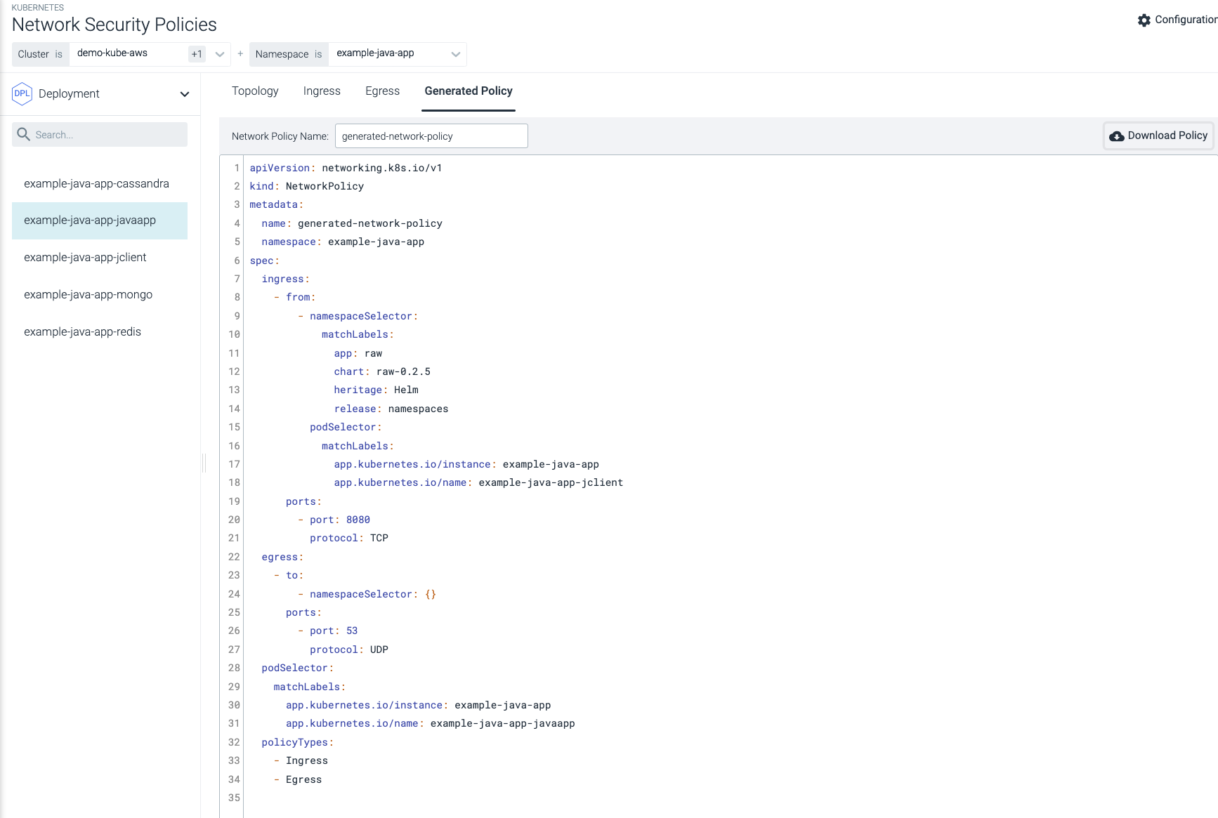 Kubernetes Microsegmentation